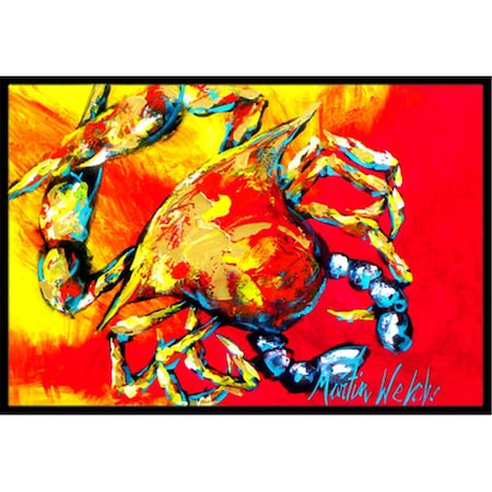 Carolines Treasures 24 x 36 in. Crab Hot Dang Indoor Or Outdoor Doormat CA75636